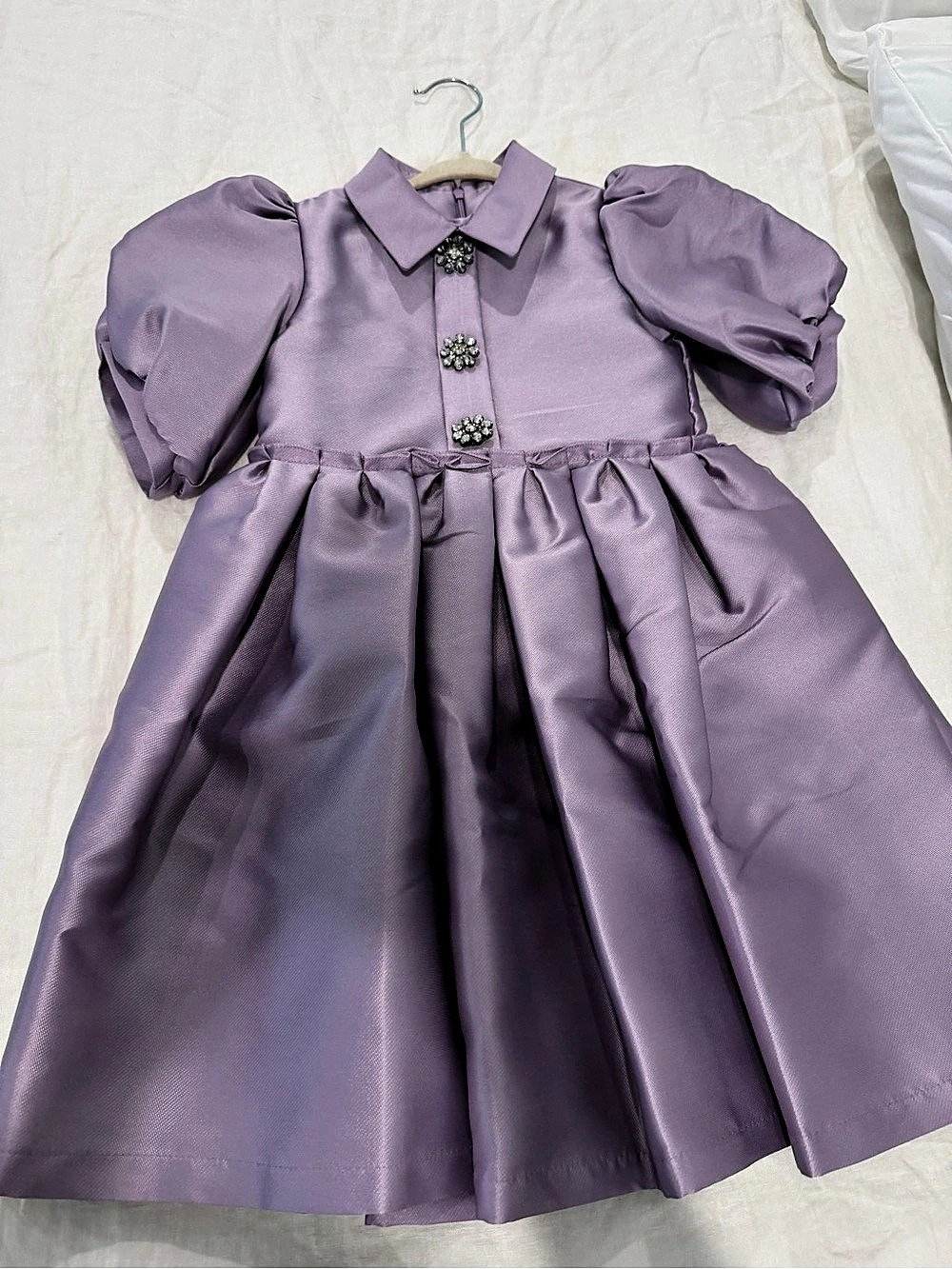 Mama Luma Girls Purple Satin Dress Purple Formal Dress